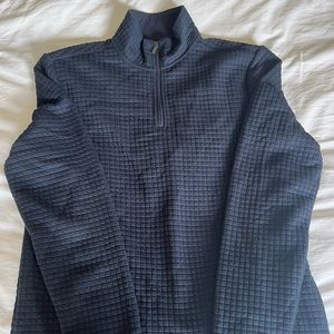 Men’s Perry Ellis Waffle Knit Quarter Zip Sweater - Medium